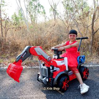 🔥คันใหญ่มาก🔥รถแบตเตอรี่เด็กนั่งทรงแมคโคร รถแมคโครเด็กนั่ง ขั…