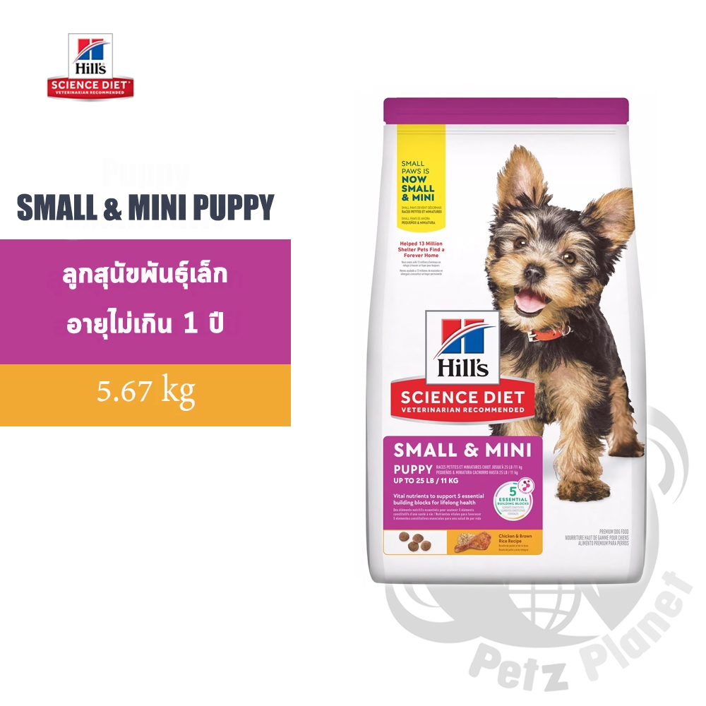 **Exp.04/2025**Hill’s Science Diet Puppy Small&Mini อาหารสูตรลูกสุนัขพันธุ์เล็ก อายุน้อยกว่า1ปี ขนาด