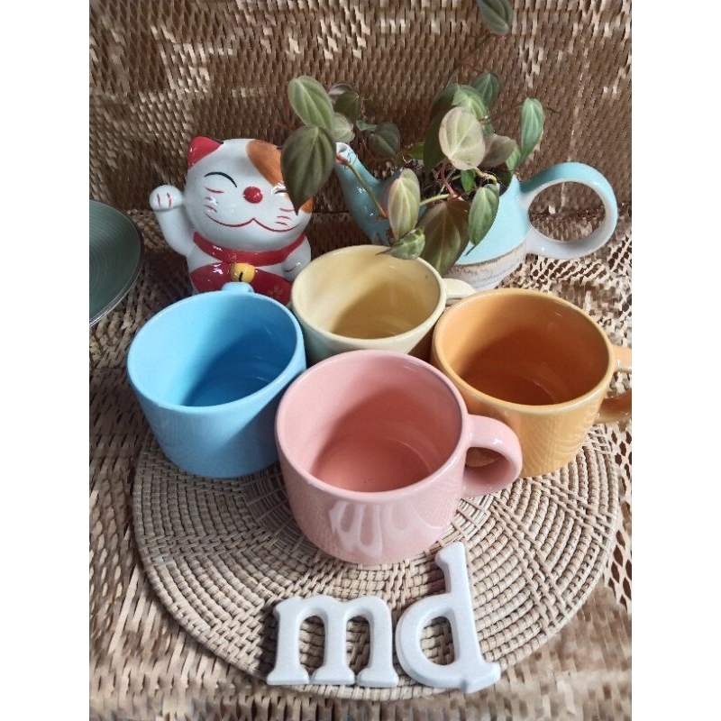 แก้วกาแฟเซรามิคสีพาสเทลสดใส แก้วเซรามิคสีพาสเทล