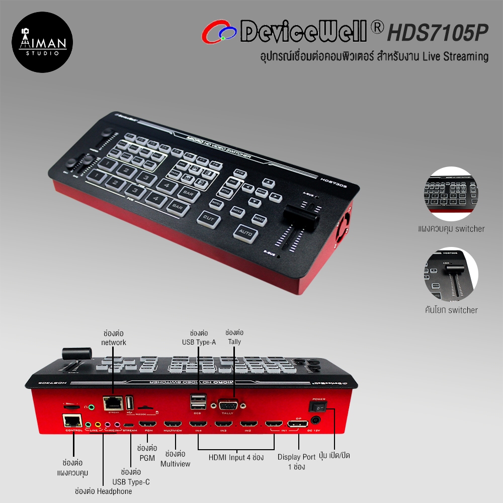 Devicewell HDS7105P อุปกรณ์สลับสัญญาณภาพ