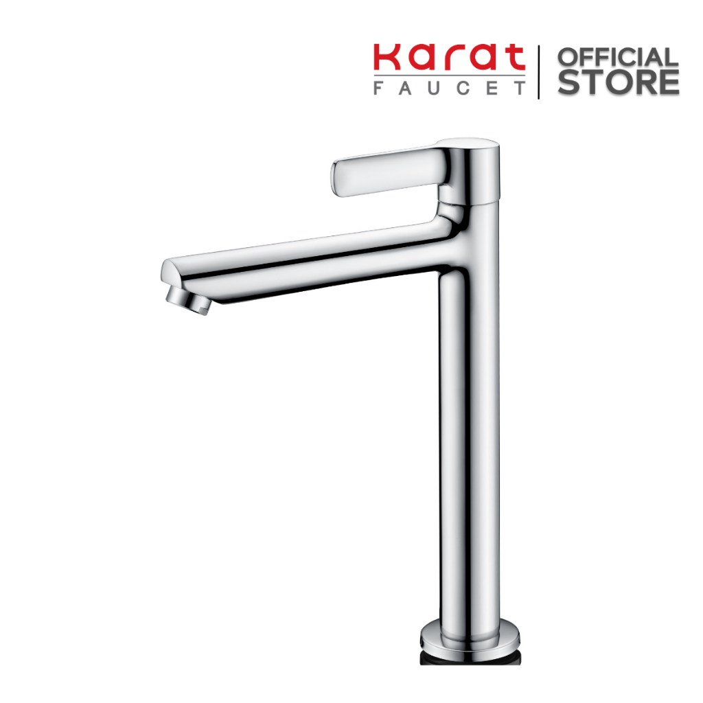 Karat Faucet ก๊อกเดี่ยวอ่างล้างหน้าทรงสูงแบบก้านปัด (ไม่มีป๊อปอัพ) รุ่น KF-63-101-50