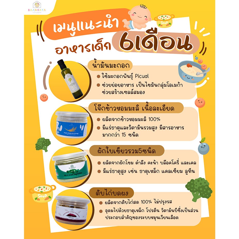 SET อาหารเด็กแนะนำ วัย 6 เดือน มี 4 รายการ อาหารทารก มื้อแรก วัย 6 เดือน 7 เดือน