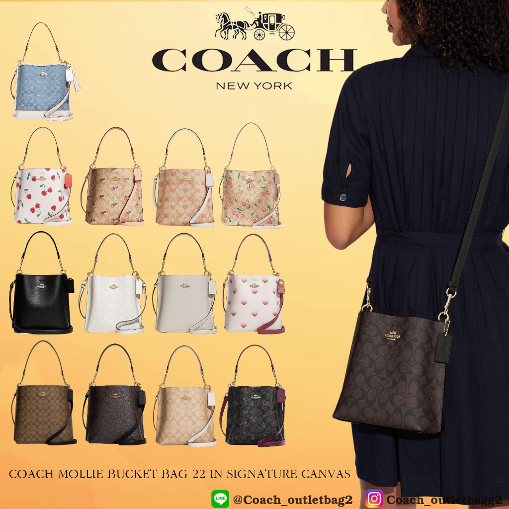 COACH MOLLIE BUCKET BAG 22 IN SIGNATURE CANVAS (CA582/CA583)