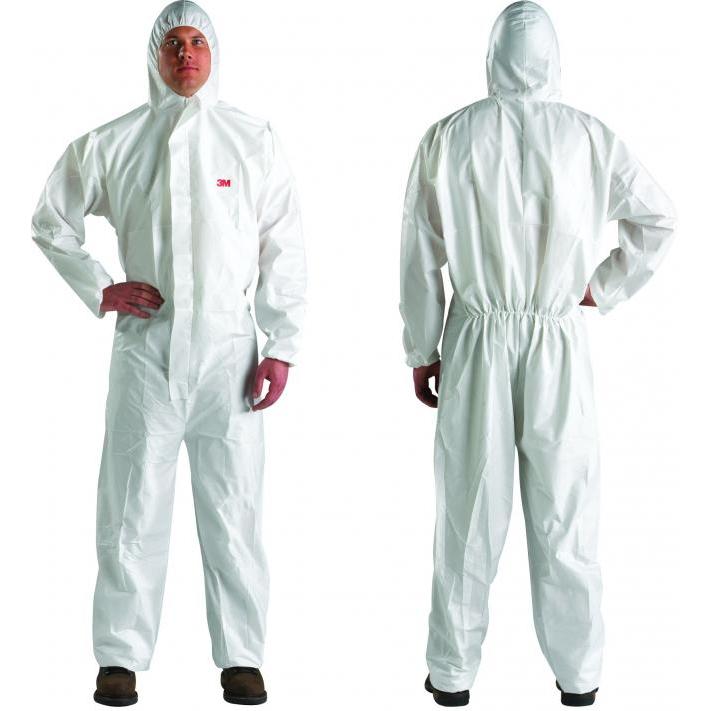3M4510 PPE ชุดป้องกันฝุ่น ละออง และสารเคมี COVERALL WHITE TYPE 5/6 EN 14126