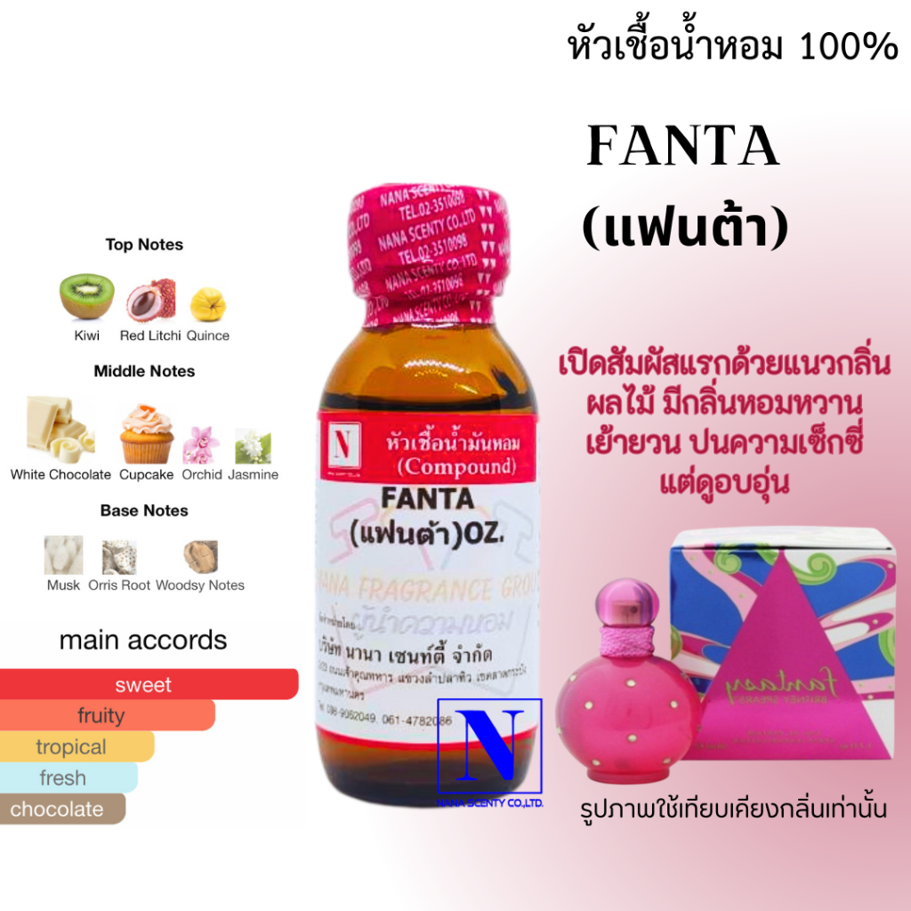 หัวเชื้อน้ำหอมแท้ 100% กลิ่นแฟนต้า (FANTA) ขนาด 30ML-100ML
