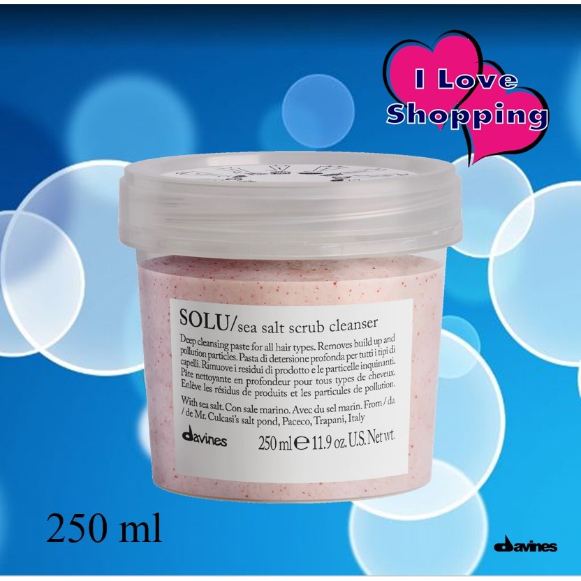 Davines Solu Sea Salt Scrub Cleanser 250 ml สครับหนังศีรษะ ขจัดเซลเสื่อมสภาพ