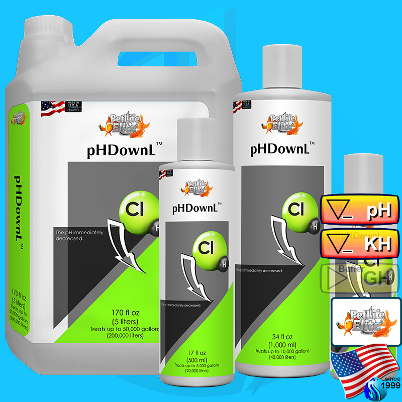 PetLifeElite pHDownL 300 / 500 / 1000 น้ำยาลดค่าpH และ KH ชนิดเข้มข้น ไม่มีกรดไนตริก ไม่มีฟอตเฟต น้ำยาปรับค่า pH และ KH