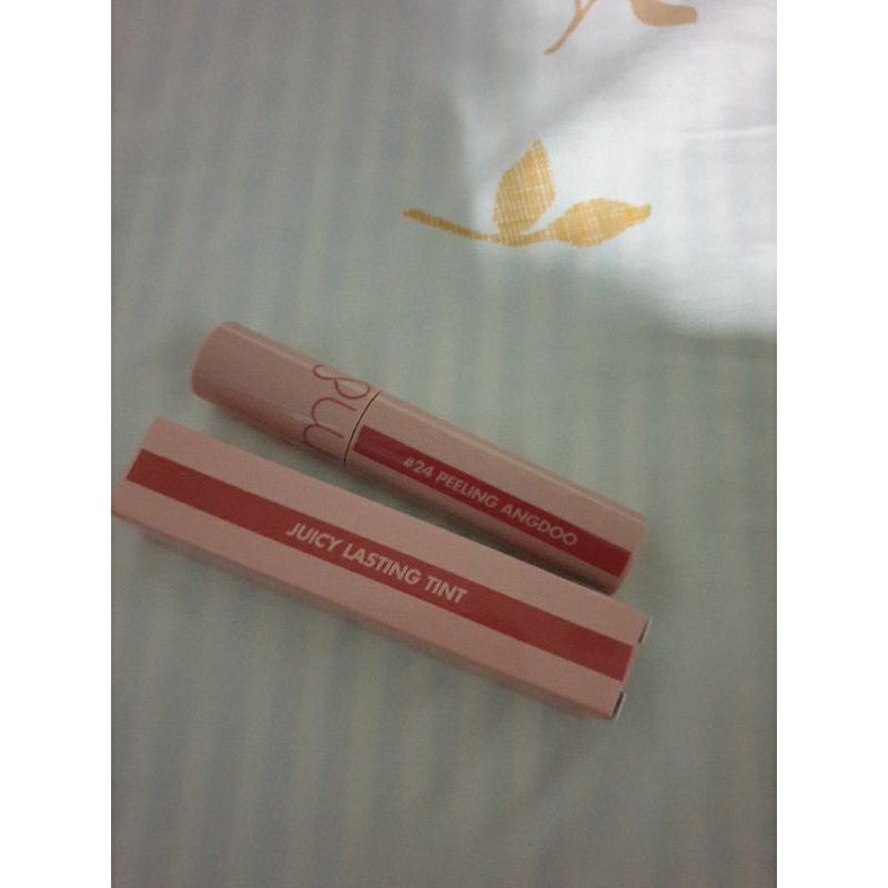 (ลองที่มือครั้งเดียว) ลิป rom&nd romand เบอร์ 24 PEELING ANGDOO