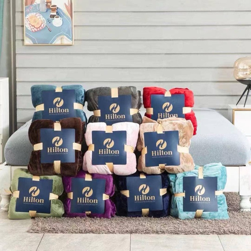 ผ้าห่มนาโน 6 ฟุต สีพื้น แบบเย็บขอบ เกรดพรีเมี่ยม