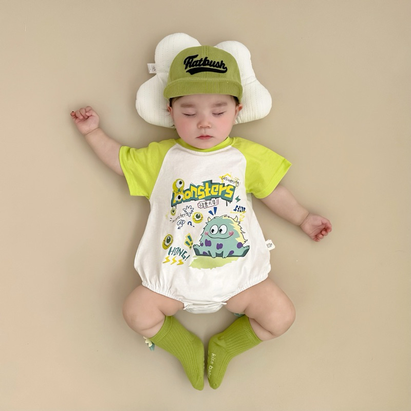NT baby (สินค้าพร้อมส่ง)ชุดเด็กผู้ชาย เด็กผู้หญิง เสื้อผ้าเด็กอ่อน จั๊มสูทรอมเปอร์ บอดี้สูทแขนสั้น