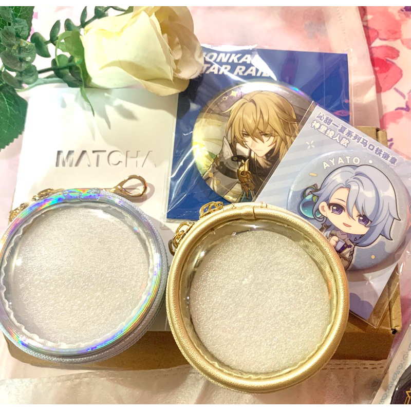 [พร้อมส่ง]58/65/75 กระเป๋ากลมใส่เข็มกลัด 2ด้าน ห้อยกระเป๋า