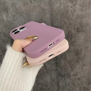 BK Caseสีพื้น กำมะหยี่โลโก้ สำหรับรุ่น 14pro max 15pro max 12 13 14 15 xs xr xsmax 7/8/se2 7plus 11 12pro max 13pro max