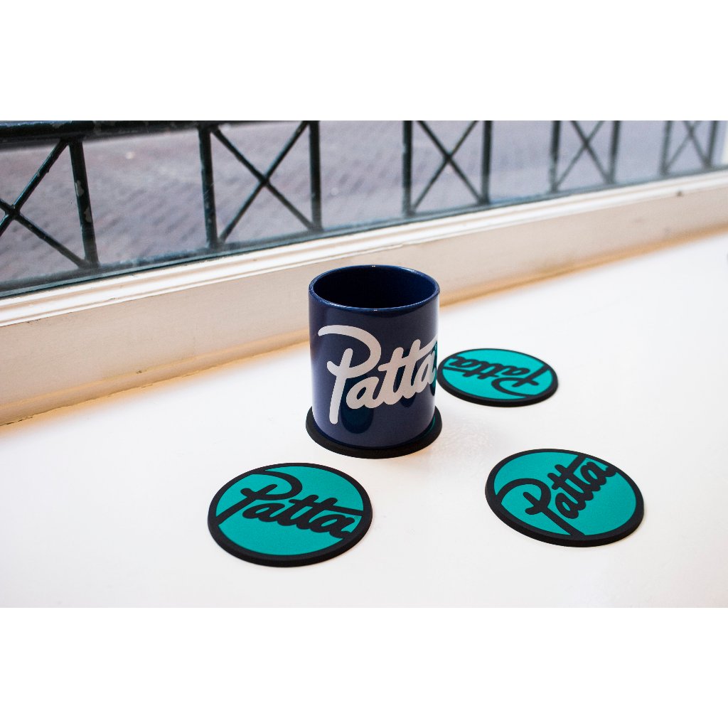PATTA SCRIPT LOGO COASTER ปี 2018 ที่รองแก้ว PATTA สีฟ้า ของสะสม ของแท้ 100%