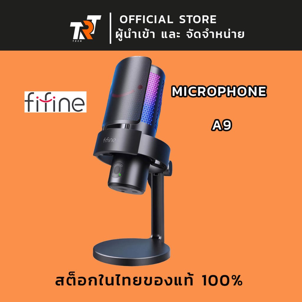 ไมโครโฟน FIFINE A9 RGB Microphone 4 Types Of Directional With Quick Mute Button TRT Tech