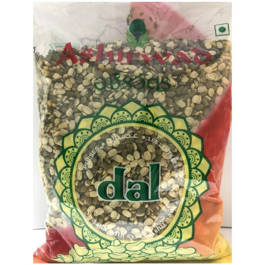 Ashirwad green Moong Chilka moong sabut 500G Green spilt and whole lentils ถั่วเขียว