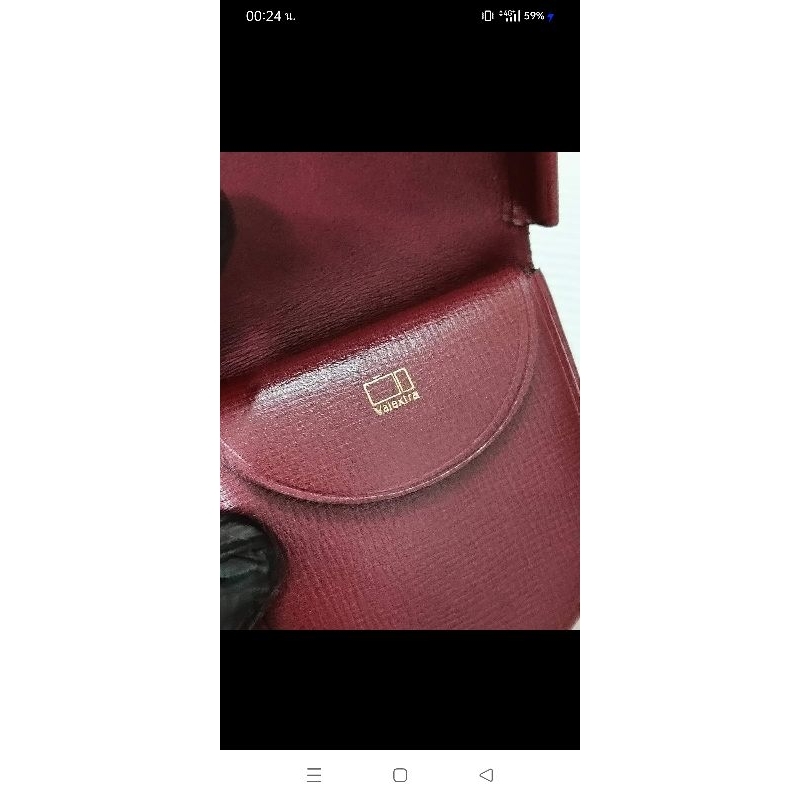 Valextra Money wallet coin purse กระเป๋าใส่เหรียญหนังวัวแท้