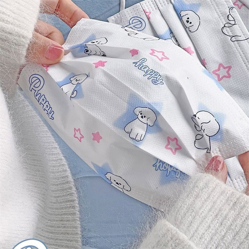 พร้อมส่ง แมสลายการ์ตูน น้องหมาPuppy (10 ชิ้น) ซองซีลแยกยิ้น น่ารักม๊ากกก