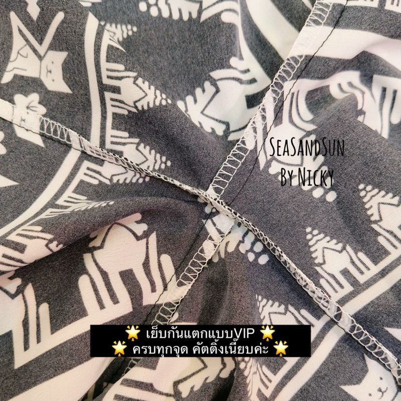 🏖️ใส่สบายม๊าก กางเกงแมวโคราช SeaSandSun By Nicky ขายาวทรงกระบอก เอวสูง โทนสีดำ-ขาว ผ้าไหมอิตาลี100D คัตติ๊งเนี๊ยบ - รูปที่ 5