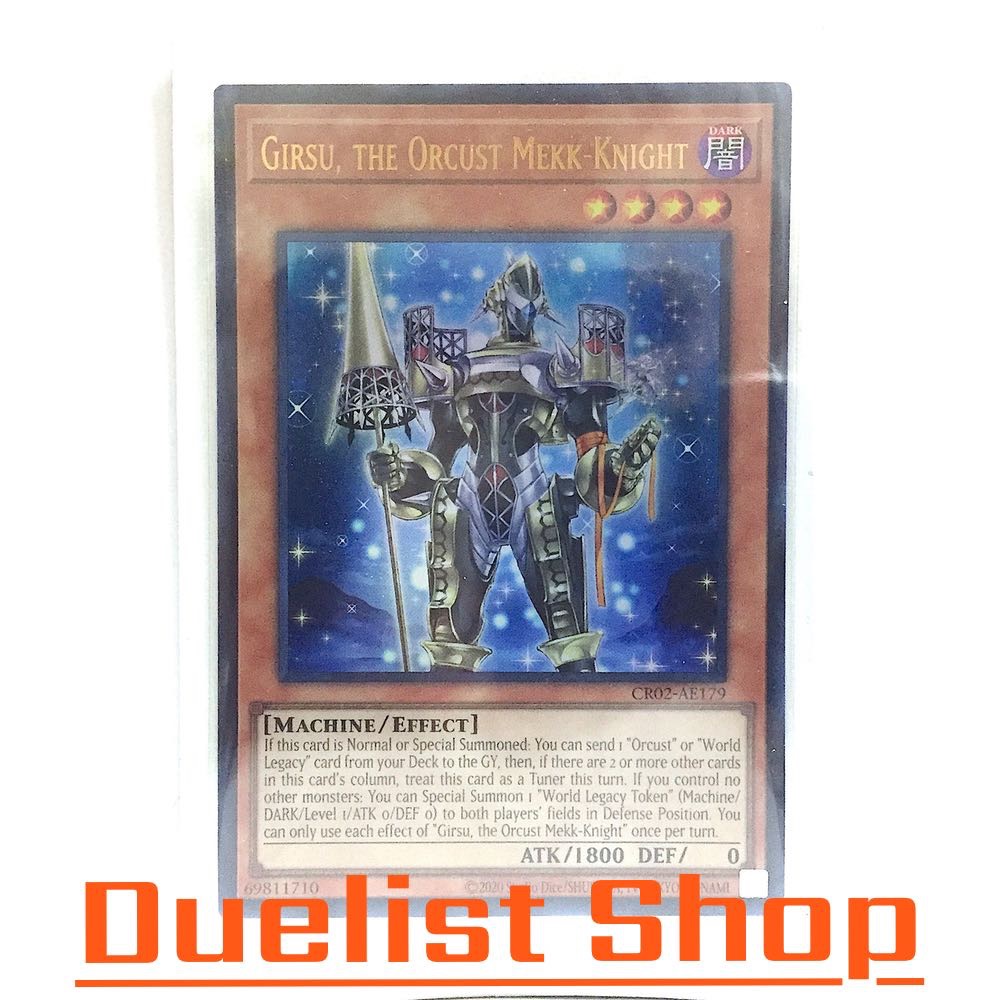Girsu, the Orcust Mekk-Knight (UR) Monster Dark Level4 [Machine/Effect] ชุด CR02-AE179 การ์ดยูกิโอ (
