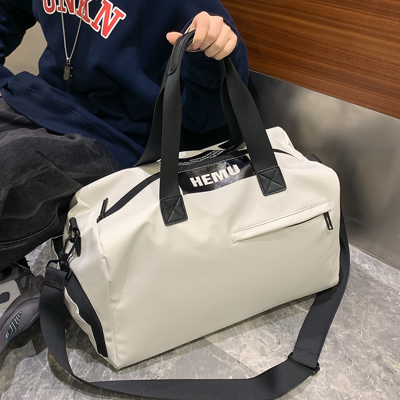 🔥ส่งไวพร้อมส่ง กระเป๋าหนังกันน้ำสำหรับเดินทาง งานสวย มีช่องใส่รองเท้าโดยเฉพาะ+ช่องแยกเปียกและแห้ง