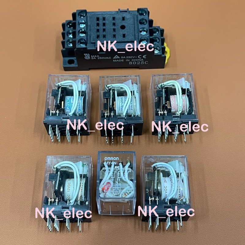 MY4N Relay OMRON 14 ขา ไฟ 12VDC,24VDC,24VAC,48VDC,110VAC,110VDC,220VAC,PYF14A-E มีสินค้า พร้อมส่ง