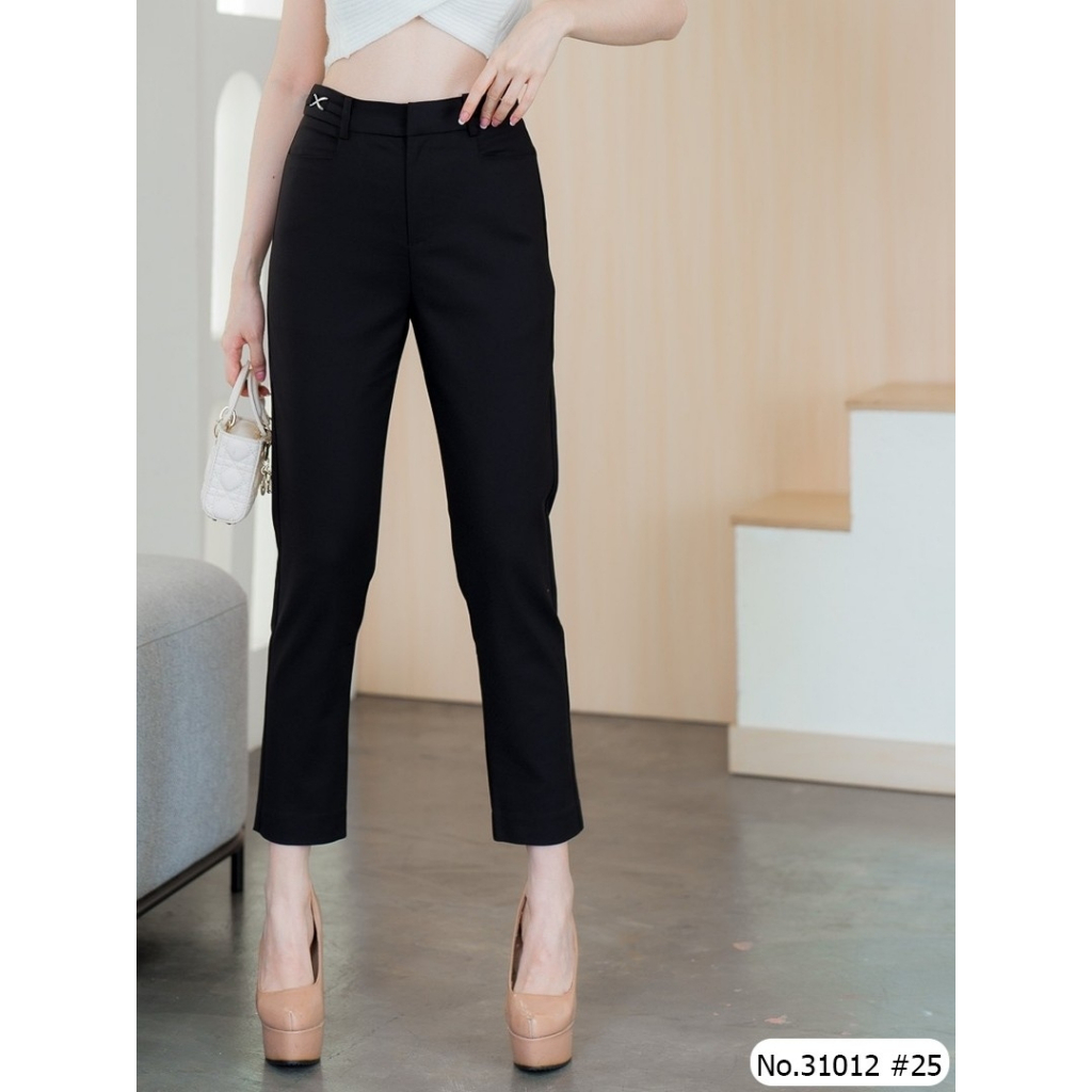 กางเกงขายาว 9 ส่วน Vertier 31012 Cropped Pants เนื้อผ้า Double Poplin เนื้อผ้าผ่านการฟอก​ ยืดหยุ่น​ได้นิด ๆ