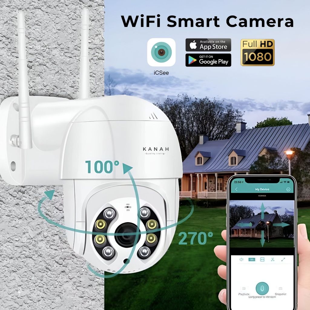 🔥โปรฮอต🔥✳️กล้องวงจรปิดไวไฟภาพชัดเเจ๋ว KANAH Wifi Smart Camera✳️ กันน้ำ✅ส่งฟรี