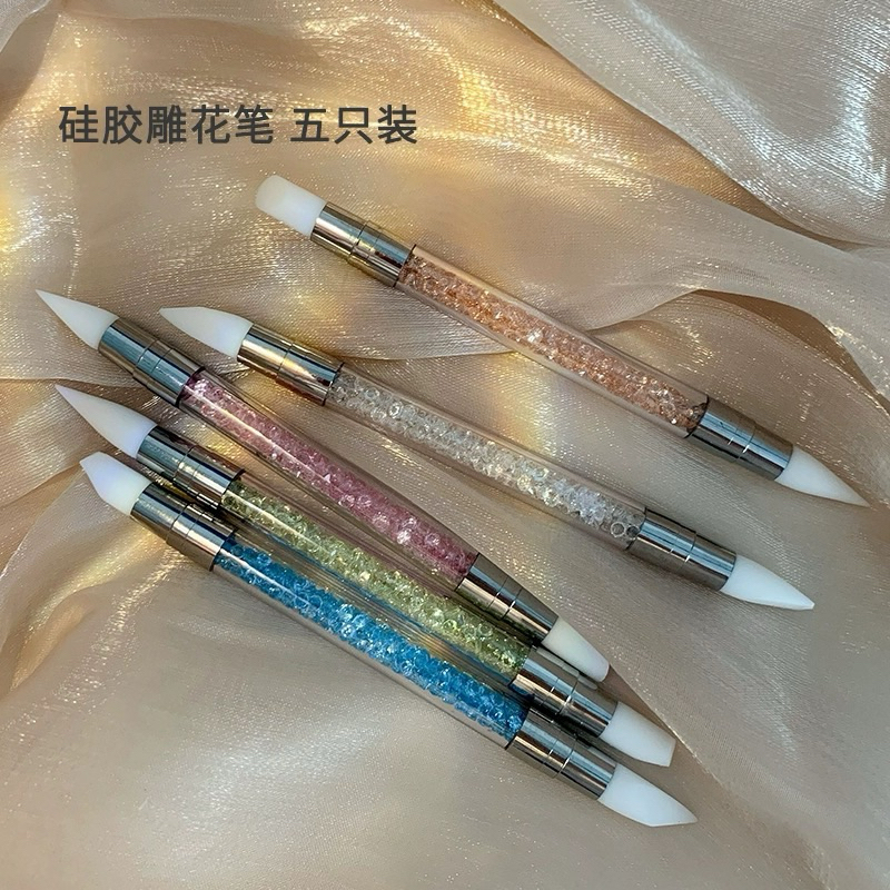 ปากกาซิลิโคน ปลายคู่ สําหรับตกแต่งเล็บ ชุดมีสี4ชิ้น