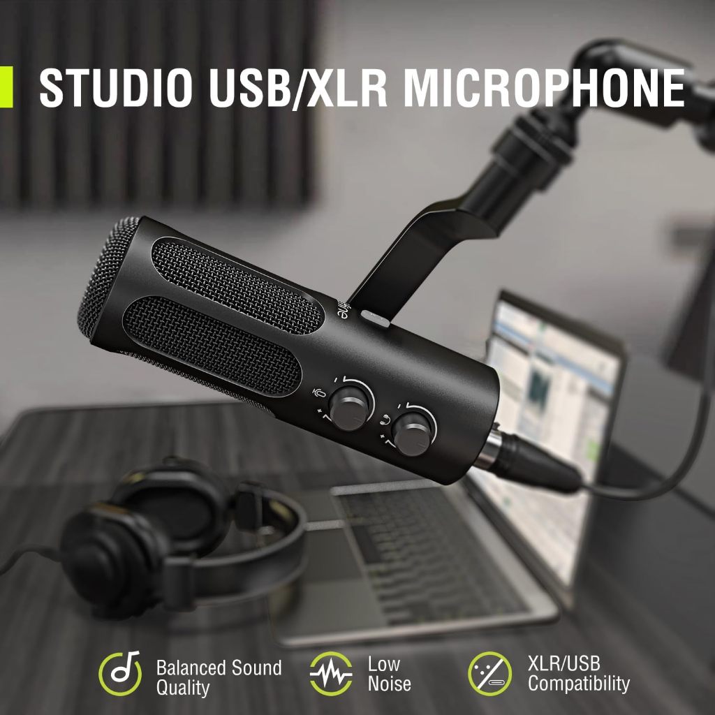 ไมโครโฟนไดนามิก FIFINE TANK3 USB/XLR DYNAMIC MIC WITH I/O CONTROL & QUICK-MUTE IN TYPE-C (รับประกัน 1 ปี)