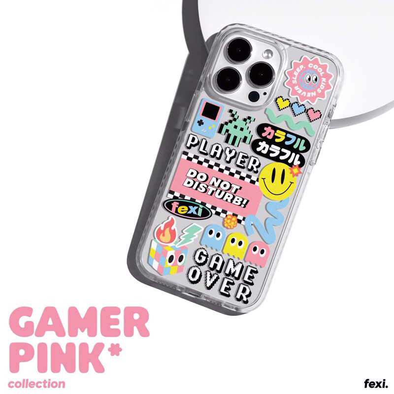เคสไอโฟน ((สั่งทำชื่อได้)) “ Gamer Pink“ iPhone Case for 12 - 16 series & Samsung S24 series.