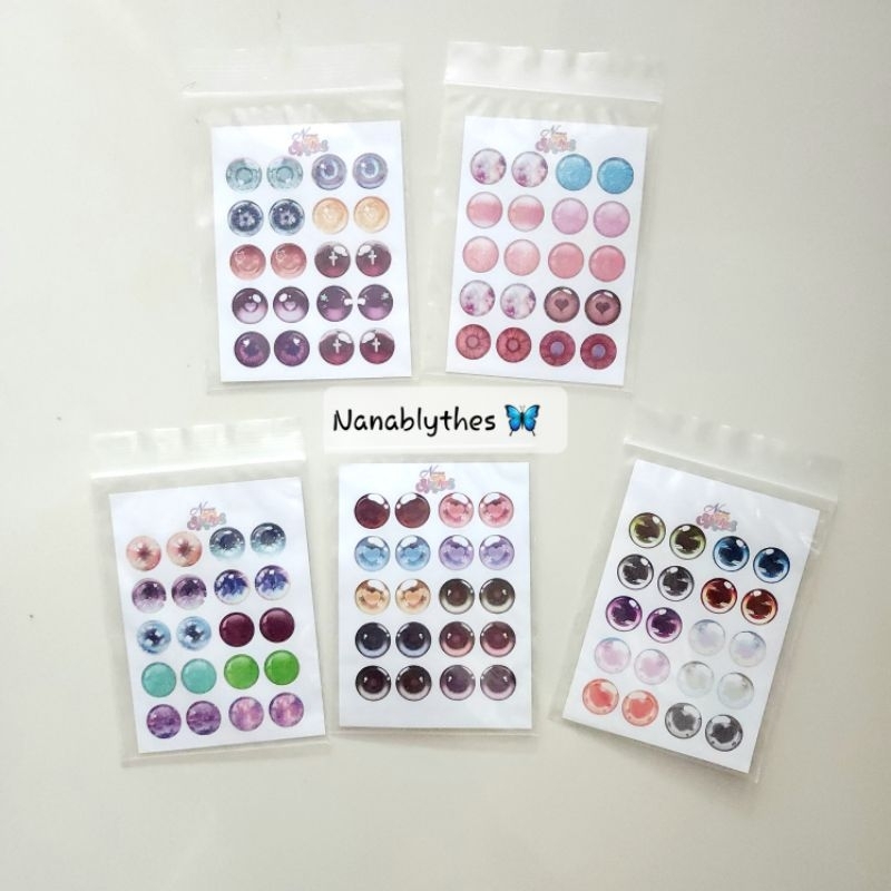 พร้อมส่ง | set DIY ทำอายชิพบลายธ์ 10คู่ (กระดาษสติ๊กเกอร์) เซ็ตทำอายชิพบลายธ์ Blythe, Baby Three เบบี้ทรีคัสตอม