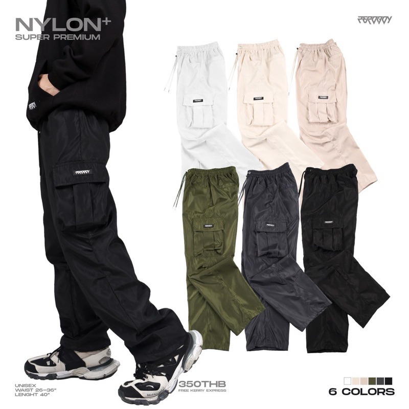 ZEROBOY - NYLON PANTS “ กางเกงขายาววินเทจผ้าร่ม “