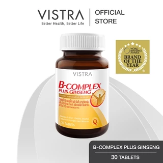 VISTRA B Complex plus Ginseng (30 Tablets) - วิสทร้า บี คอมเพล็กซ์ พลัส จินเส็ง 42กรัม