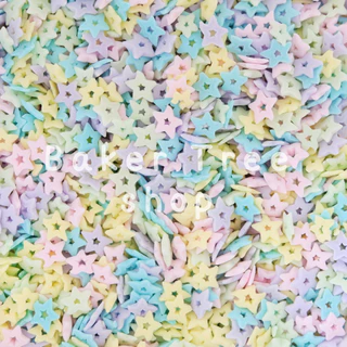 สปริงเคิลน้ำตาลสีพาสเทล สำหรับโรย หรือ ตกแต่งขนม 25/50/100 กรัม (Confetti Sprinkles for cake decoration)