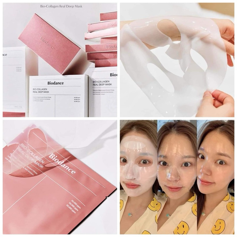 พร้อมส่งของแท้ Biodance bio collagen real deep mask 1กล่อง มี4แผ่น