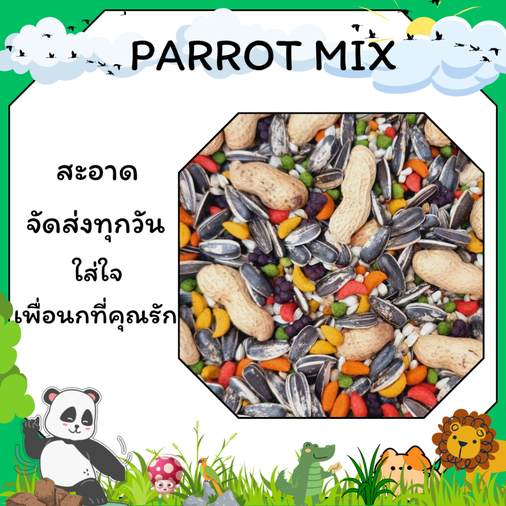 parrot mix อาหารนกแก้ว ทานตะวันผสม