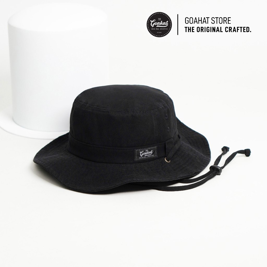 G001 Black หมวกเดินป่า cotton ฟอกเฟด เบา ใส่สบาย ระบายอากาศดี