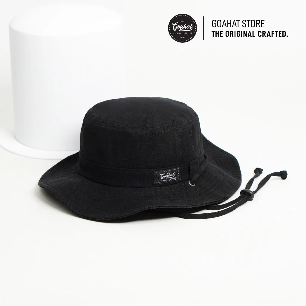 G001 Black หมวกเดินป่า cotton ฟอกเฟด เบา ใส่สบาย ระบายอากาศดี