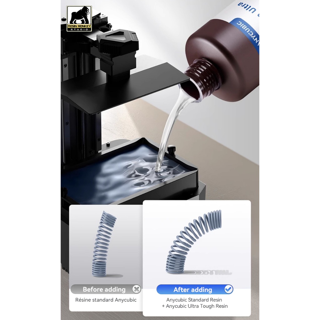 [พร้อมส่ง]1kg Anycubic Tough Resin Ultra (Flexible Resin) - UV เรซิ่น Anycubic สำหรับเครื่องพิมพ์สามมิติ