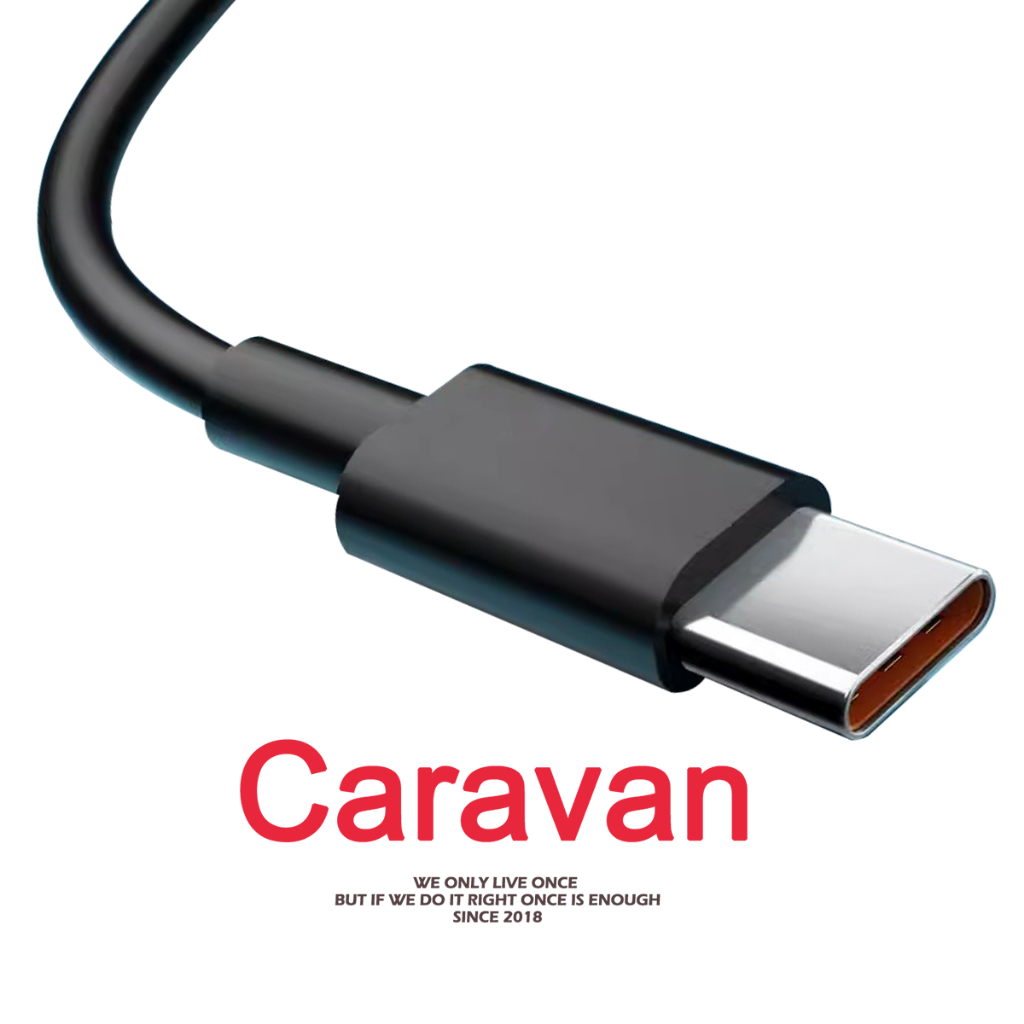 Caravan Crew Type-C Cable สายชาร์จเร็ว สายชาร์จ Black 1M