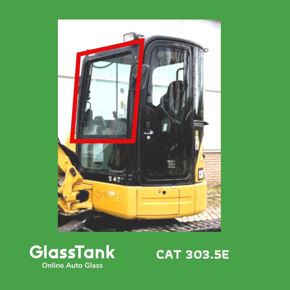 กระจกหน้า แคท CAT 303.5E กระจกแม็คโคร