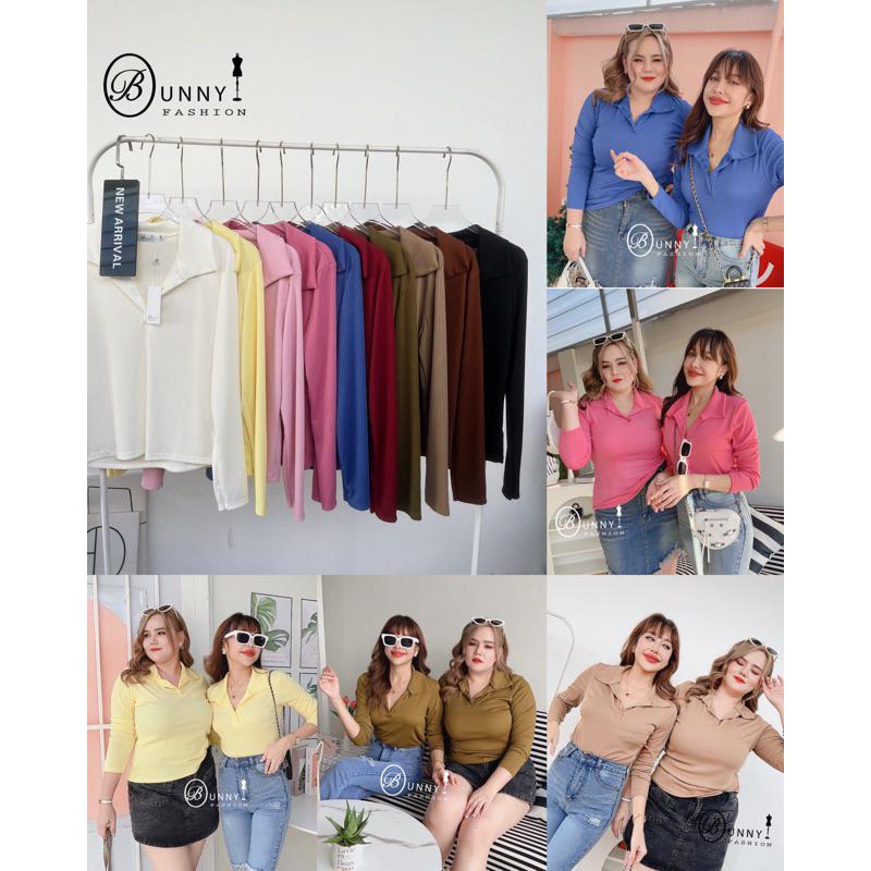 A033 เสื้อคอปกร่องยืด (มี2ไซส์)