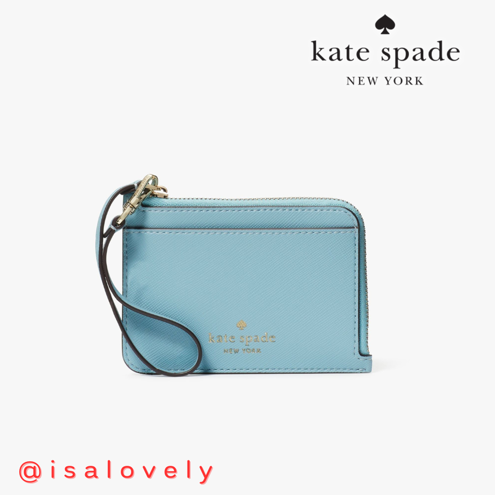 📌Isa Lovely Shop📌  Kate Spade Schuyler Small Card Holder Wristlet KE701 Smoky Blue