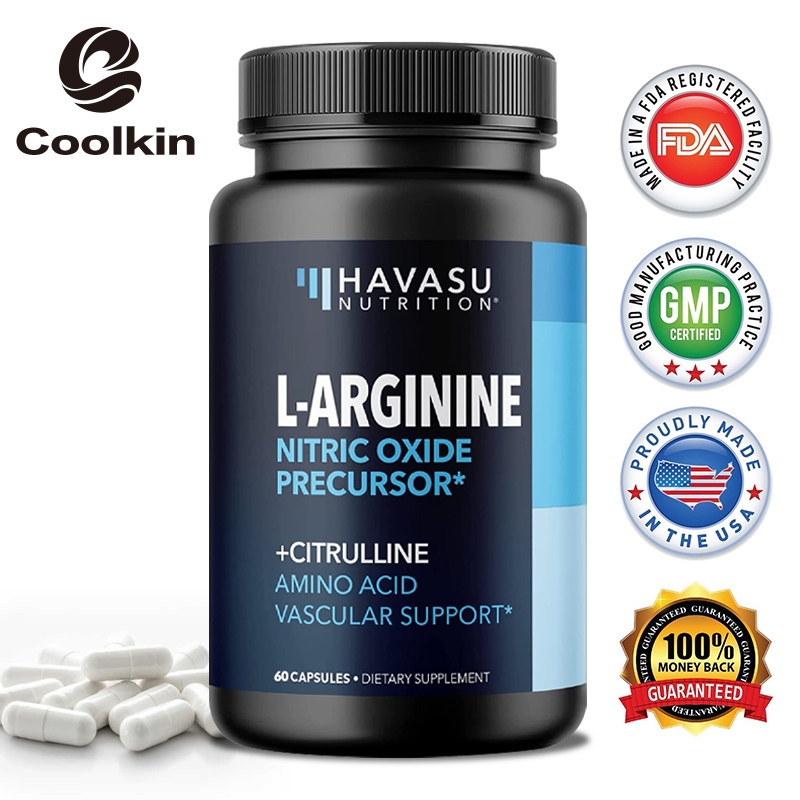 อาหารเสริมไนตริกออกไซด์ L-Arginine 1200 มก. ส่งเสริมการเจริญเติบโตของกล้ามเนื้อ เพิ่มการไหลเวียนของเลือด เพิ่มพลังงาน