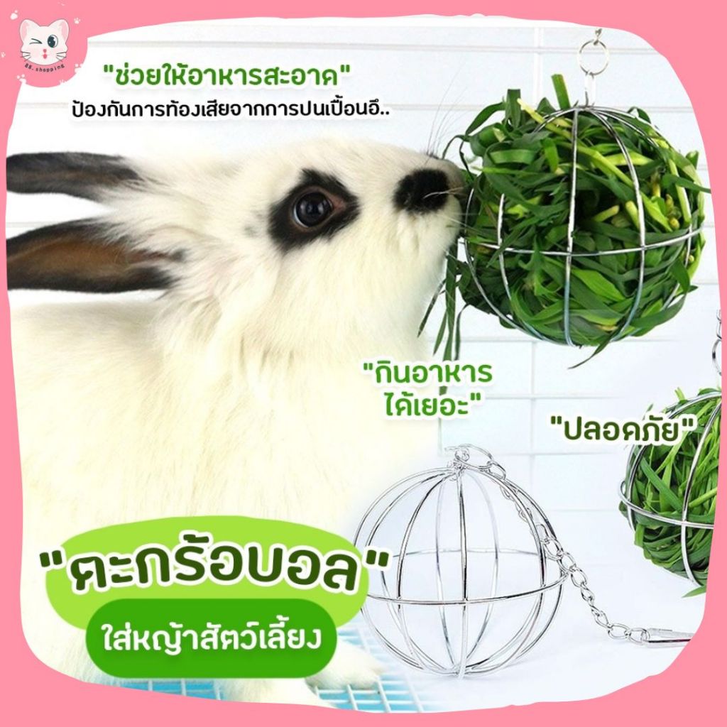 พร้อมส่ง!! ตะกร้อใส่หญ้า สำหรับสัตว์เลี้ยง ตะกร้อใส่หญ้า สำหรับสัตว์เลี้ยง