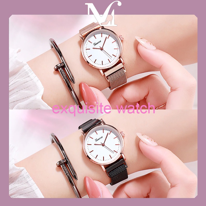 [พร้อมส่งจากไทย]นาฬิกาสดขนาดเล็กสไตล์เกาหลี นาฬิกาคู่รักลำลอง เรียบง่ายทันสมัยเหมาะกับนักศึกษา มีสองสีให้เลือก