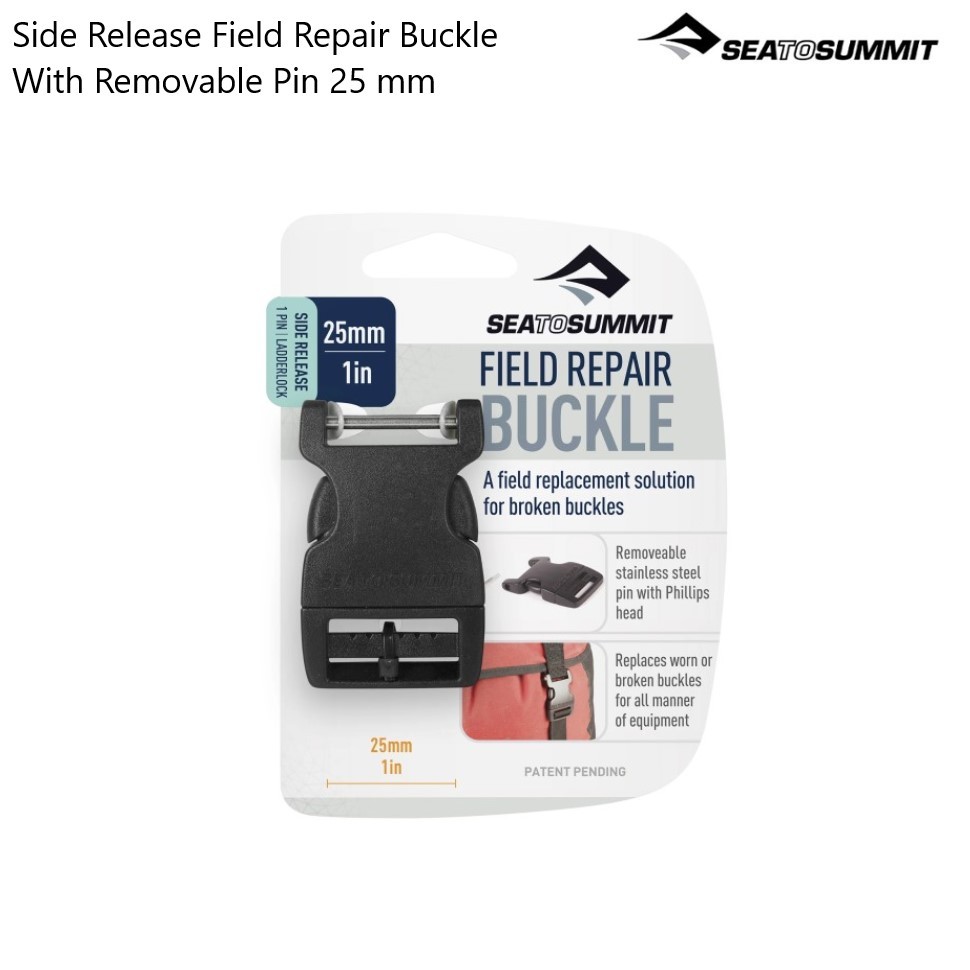 อุปกรณ์ซ่อมแซม Sea to Summit Side Release Field Repair Buckle With Removable Pin 25 mm ตัวล็อคสายกระเป๋า สำหรับซ่อมหรือเปลี่ยน ใช้งานง่ายกับ Dry Bag ทุกแบบ