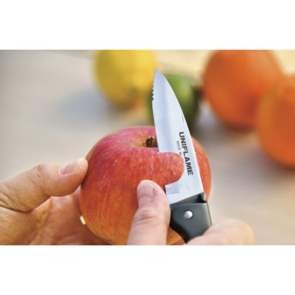Uniflame Jagged Blade Camping Knife มีด พับ พกพา มีดแคมป์ปิ้ง ยูนิเฟลม ปลายมีดใบหยัก by Jeep Camping