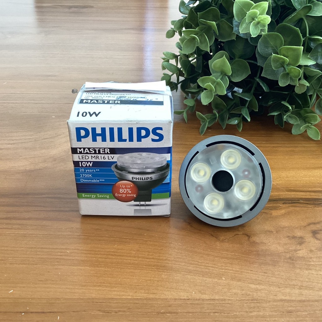 หลอดไฟ ฟิลลิปส์ (Philips) Master LED 10W 12V หลอดMR16 ขั้วGU5.3 กระจายแสง36D แสง3000K DIM (PL0069)
