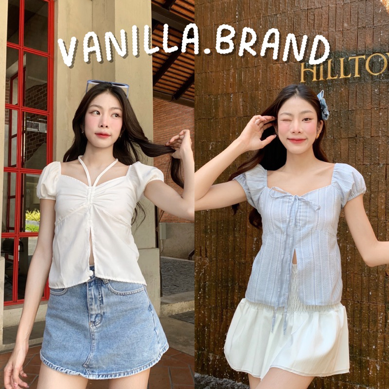 เสื้อแขนตุ๊กตา คอหัวใจ รูดผูกโบว์ -ttm / VB0313